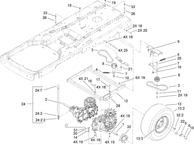 Part Location Diagram of 106-7001 Lawn Boy WASHER-WHEEL